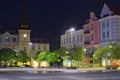 Ostrava Museum building in Old Town Hall and Colorful tenement houses at Masaryk Square in Ostrava in a summer night Royalty Free Stock Photo