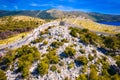 Ostrica historic defence wall ruins in Grebastica bay aerial view