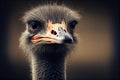 Ostrich Close up portrait, Close up ostrich head. Struthio camelus