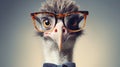 Ostrich With Glasses: A Quirky And Stylish Social Media Portrait