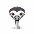 Minimalistic Ostrich Head Vector Design - Unique Yokai Illustration