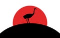 Ostrich icon, african animal, silhouette art image