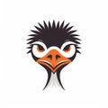 Emu Bird Logo Icon Design With Strong Facial Expression