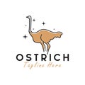 ostrich outline illustration logo