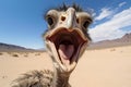 Ostrich selfie funny. Generate Ai Royalty Free Stock Photo