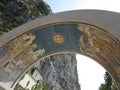 Ostrog Orthodox Monastery Courtyard Arched entrance near Danilovgrad Royalty Free Stock Photo