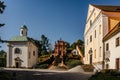 Ostrov,Czech Republic-October 10,2021.Piarist Monastery with Chapel of Virgin Mary of Einsiedeln.Pilgrimage chapel and funeral