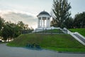 Ostrovskys pavilion on the banks of the Volga River in Kostroma