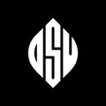 OSV circle letter logo design with circle and ellipse shape. OSV ellipse letters with typographic style. The three initials form a Royalty Free Stock Photo