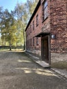 Oswiccim, Poland - October 15, 2018: Building block in Auschwitz Birkenau Concetration Camp