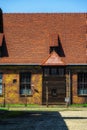 Guard House surrounded by barbed wire, Auschwitz, Poland Royalty Free Stock Photo