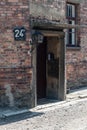 Entrance door to block 24 at Auschwitz I Nazi German concentration camp Royalty Free Stock Photo