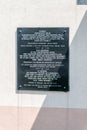 Memorial plaque to innocent victims of communism who died at forced labour camps of NKVD and the office of Public Security operati Royalty Free Stock Photo