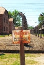 Warning sign at Auschwitz concentration camp