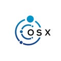 OSX letter technology logo design on white background. OSX creative initials letter IT logo concept. OSX letter design