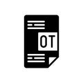 Black solid icon for Ot, letter and format Royalty Free Stock Photo