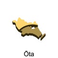 Ota map City, Japan prefecture illustration vector design template, suitable for your company