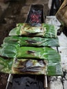 Otak otak ikan, traditional indonesian grilled fish cake wrapped in banana leaf.