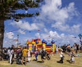 Otaki Beach Kite Festival 2024 - with colourful kites Royalty Free Stock Photo