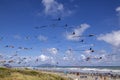 Otaki Beach Kite Festival 2024 - with colourful kites Royalty Free Stock Photo