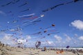 Otaki Beach Kite Festival 2024 - with colourful kites Royalty Free Stock Photo