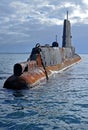 The Otama submarine anchored off Hastings in Victoria