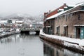 Otaru Canal in winter, Hokkaido, Japan Royalty Free Stock Photo