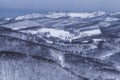 Otaru city view from Tenguyama mountain during winter.