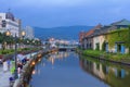 Otaru, Japan historic canal and warehouse, Sapporo, Hokkaido.