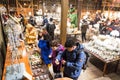 Otaru, Japan, January 28, 2018: Shoppers and tourist shopping for music boxes at the popular Music Box Museum