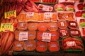 Otaru , Japan - July 26 ,2017 : Various seafood ingredients in local fish market popular tourist destination.