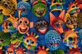 Colourful indigenous masks in Otavalo Ecuador