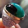 Otentik - Cincin Chrysocolla in Chalcedony Royalty Free Stock Photo