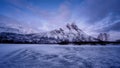 Otertinden mountain with Signaldalelva river in Northern Norway Royalty Free Stock Photo