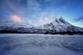 Otertinden mountain with Signaldalelva river in Northern Norway Royalty Free Stock Photo