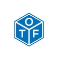 OTF letter logo design on black background. OTF creative initials letter logo concept. OTF letter design