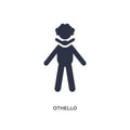 othello icon on white background. Simple element illustration from literature concept