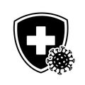 Immune from Virus Icon, Protection, Shield Royalty Free Stock Photo