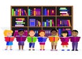 Other Children Read Books in Library