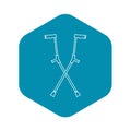 Other crutches icon, outline style