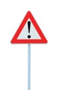 Other Danger Ahead Warning Road Sign Pole isolated