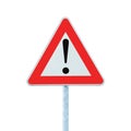Other Danger Ahead Warning Road Sign Pole isolated Royalty Free Stock Photo