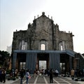 The other side of the Macau& x27;s Ruins of St. Paul.