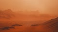 Otherworldly Atmosphere: A Gauzy Image Of A Person Walking Through A Desert