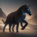 An otherworldly creature composed of binary code and enigmatic symbols1