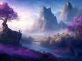 maginative and Magical Ai Generated Fantasy Landscape with Vibrant Colors and Ethereal Beauty