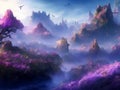 maginative and Magical Ai Generated Fantasy Landscape with Vibrant Colors and Ethereal Beauty