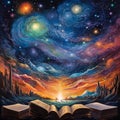 Otherworldly Fusion: Cosmic Landscape of Celestial Words