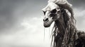 Otherworldly Horse-like Creature With Dreadlocks A Dark And Grotesque Rendering