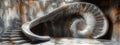 An otherworldly marble staircase defies gravity and logic, its impossible, contorted form carving a mesmerizing pathway.